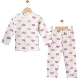 3'lı Raporlu Kalpli Pijama Tk 429230
