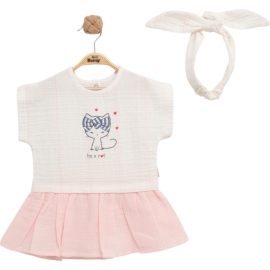 3'lı Bandanali Muslin Elbise 9/18 Ay 431559