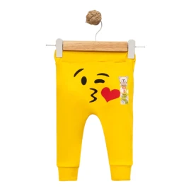 4'lı Öpücük Emoji Baskılı Manşetli Tek Alt 3 Ay,6 Ay,9 Ay,12 Ay Uni 451512