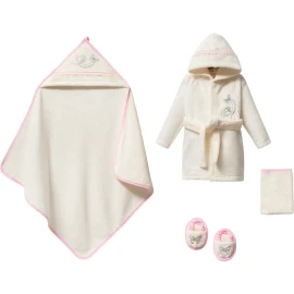 1'lı Kelebek Nakışlı Bornoz Set 6 Ay 465296