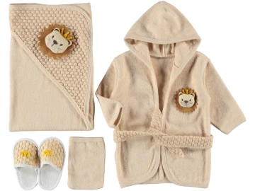 1'lı Organik Bebek Bornoz Lüx Set Uni 1/36 Ay 408544
