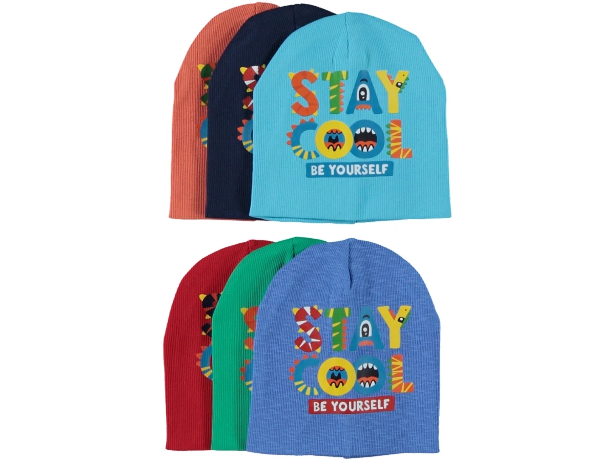 12'lı Erkek Bebek Stay Cool Baskılı Kaşkorse Bere 3/18 Ay 452883