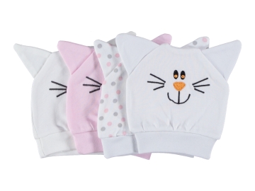 5'lı Kedi Nakışlı Kulaklı Bere 3 Ay 449197
