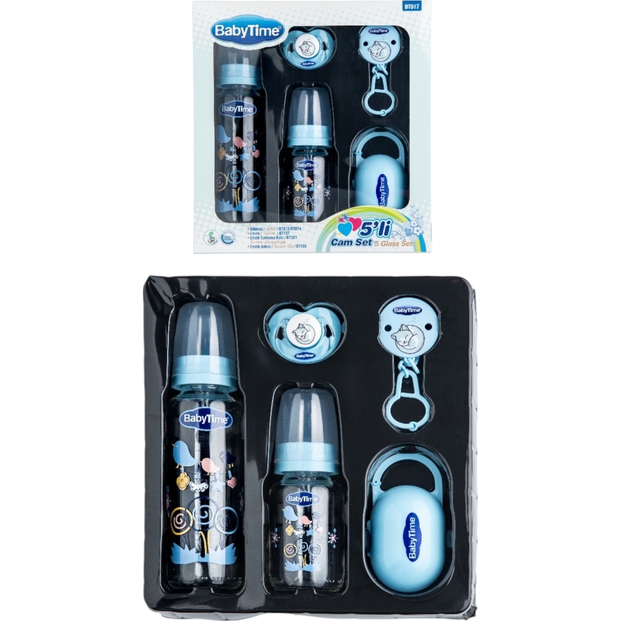 1'lı Babytime 5’li Cam Set Mavi 1/18 Ay 433723