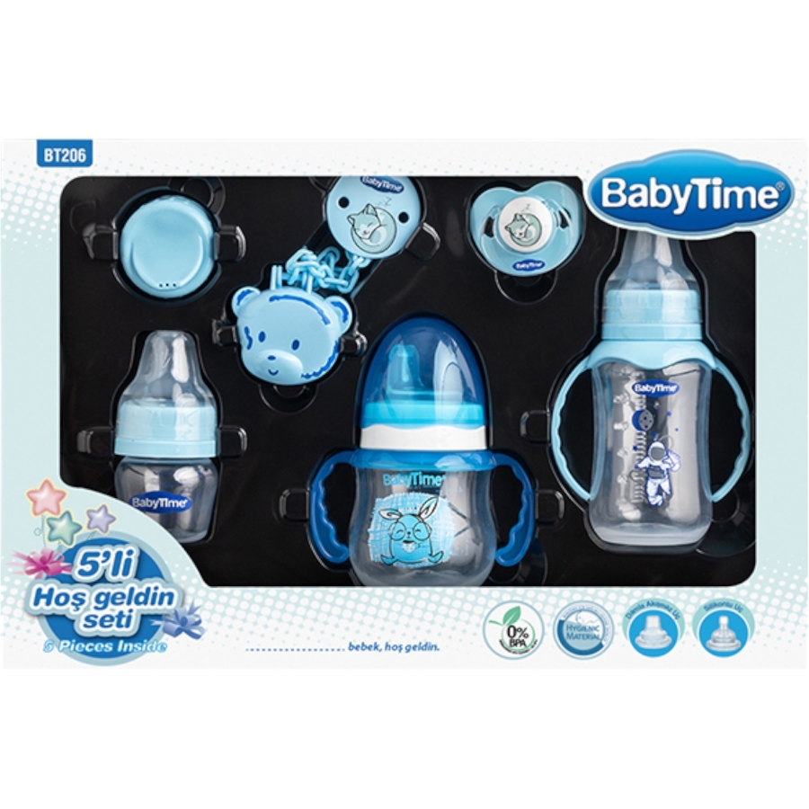 1'lı Babytime 5’li Hoş Geldin Seti Mavi 1/18 Ay 433714