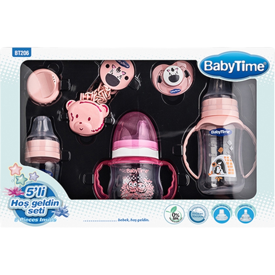 1'lı Babytime 5’li Hoş Geldin Seti Pembe 1/18 Ay 433715