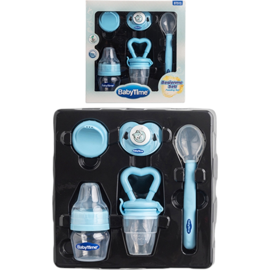 1'lı Babytime Bebek Beslenme Seti Mavi 1/18 Ay 433722
