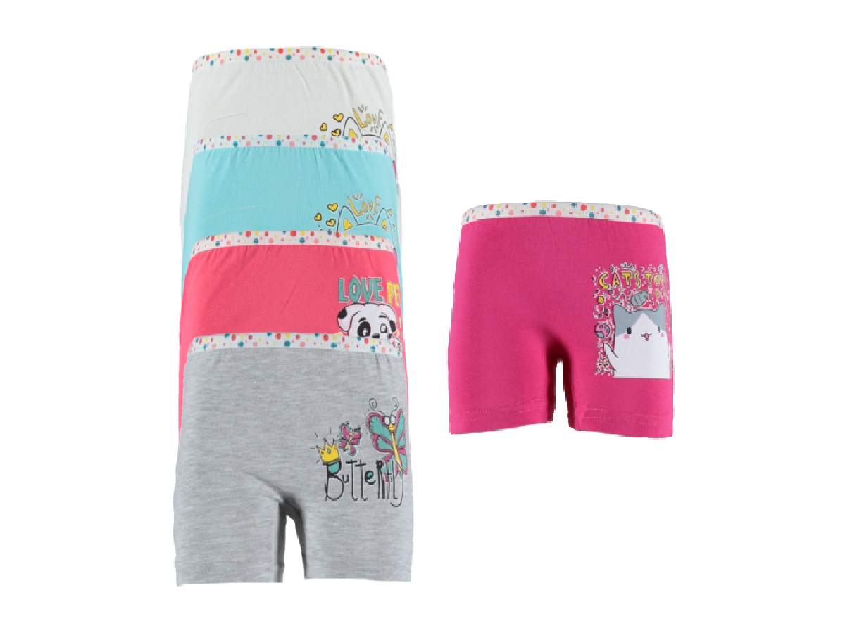 12'lı Desenli Kız Boxer 124746