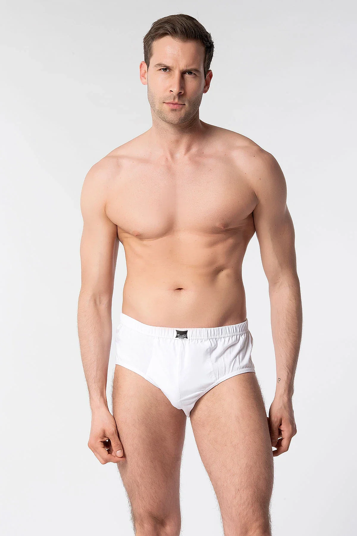 1'li Tutku Erkek Penye Slip 0109 Beyaz
