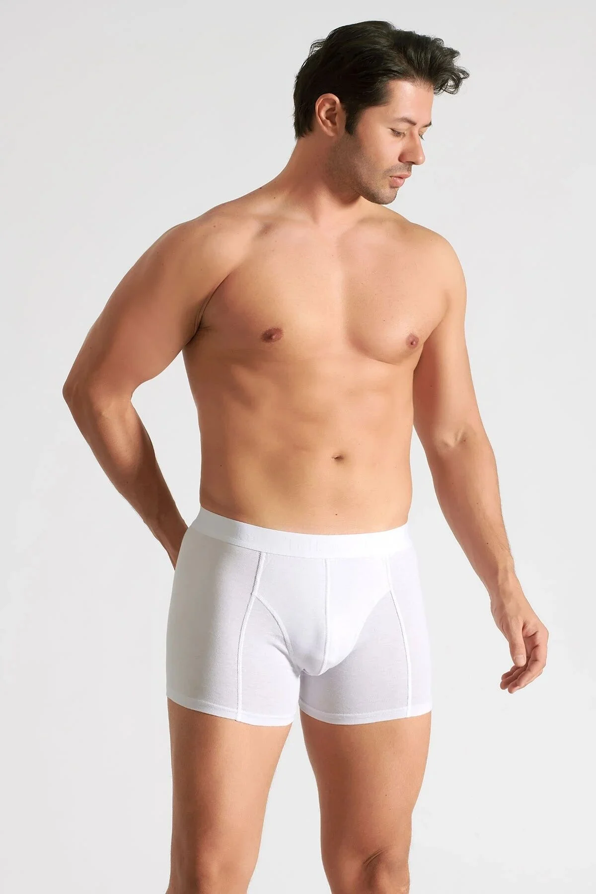 Tutku Erkek Likralı Boxer Beyaz 0114