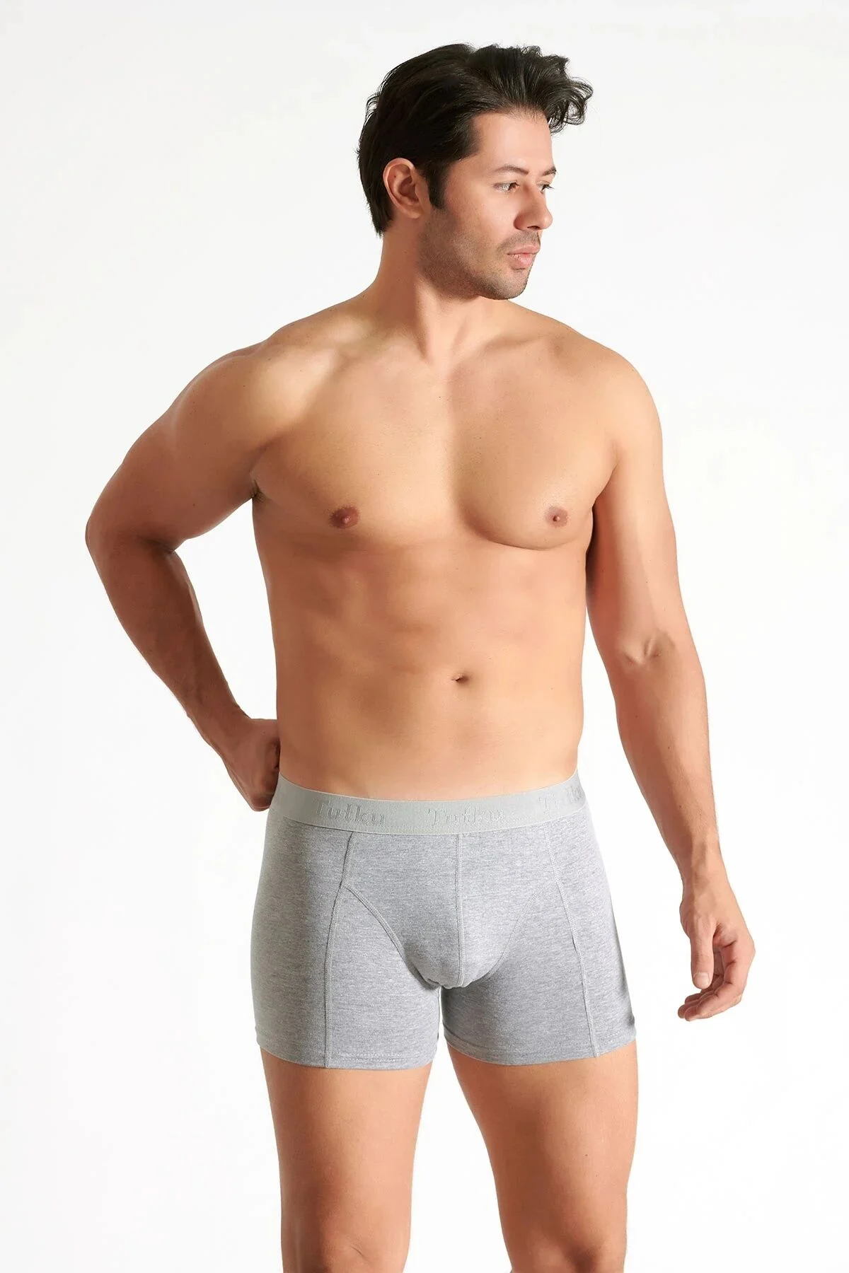 Tutku Erkek Likralı Boxer Gri 0114