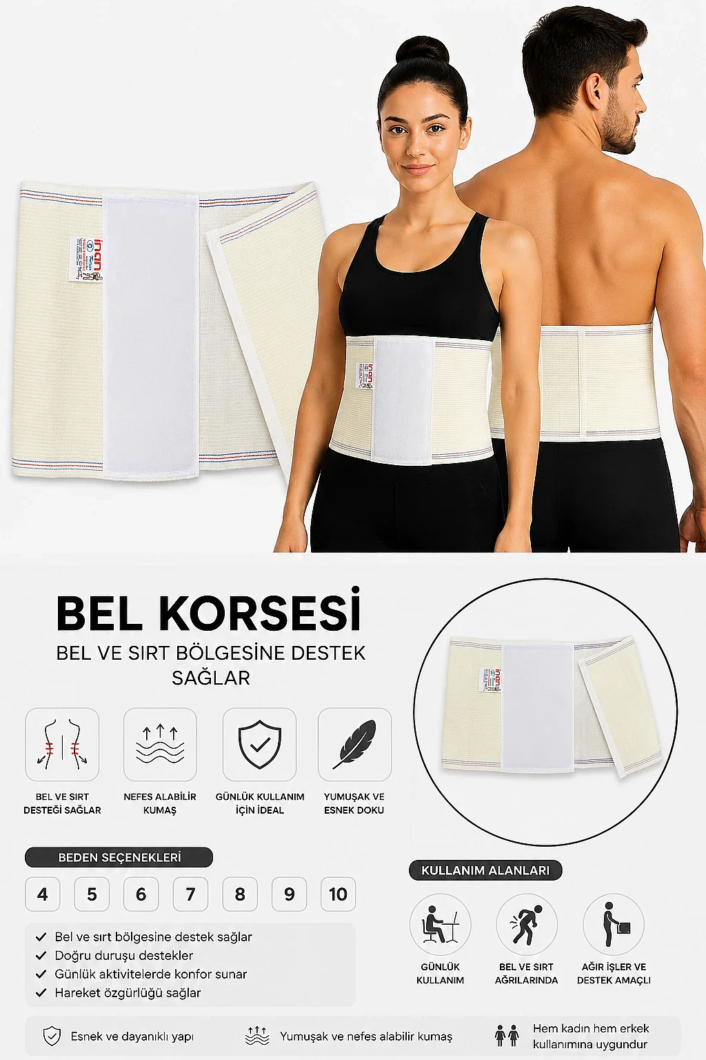 İnan Unisex Angora Cırtlı Korse INAN38