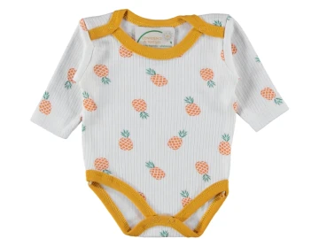 4'lı Raporlu Ananas Desenli Küçük Uzunkollu Badi 1/9 Ay 466548