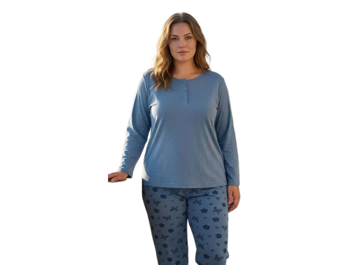 4'lı Fitilli Battal Bayan Pijama Takım 3xl/6xl 184134