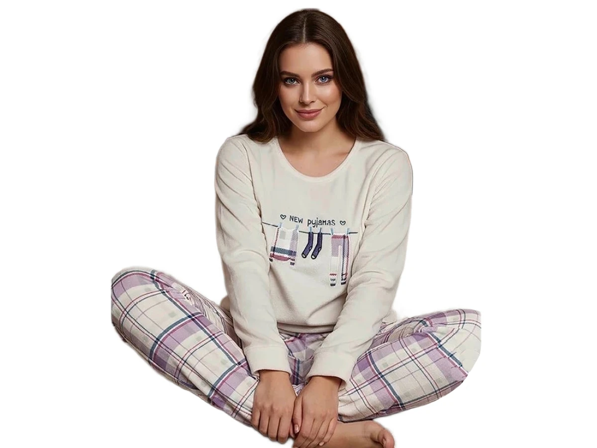 6'lı Kadife New Nakışlı Bayan Pijama Takım S/2xl 183809