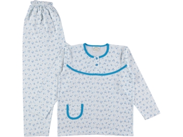 4'lı İki Düğme Bayan Pijama Takım 41020
